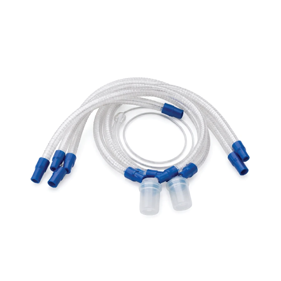 Reusable silicone breathing circuit with water traps Adults